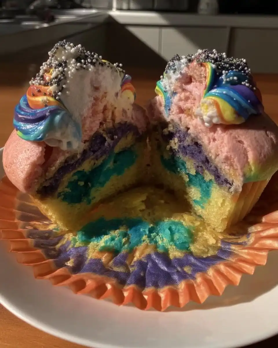 Four bowls of cake batter colored red blue green and yellow