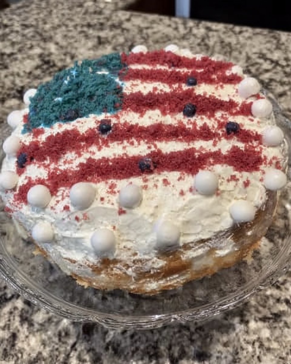 Ingredients for red white and blue cake