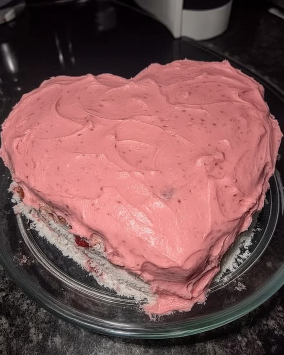 Diagram showing how to cut round cake to make heart shape