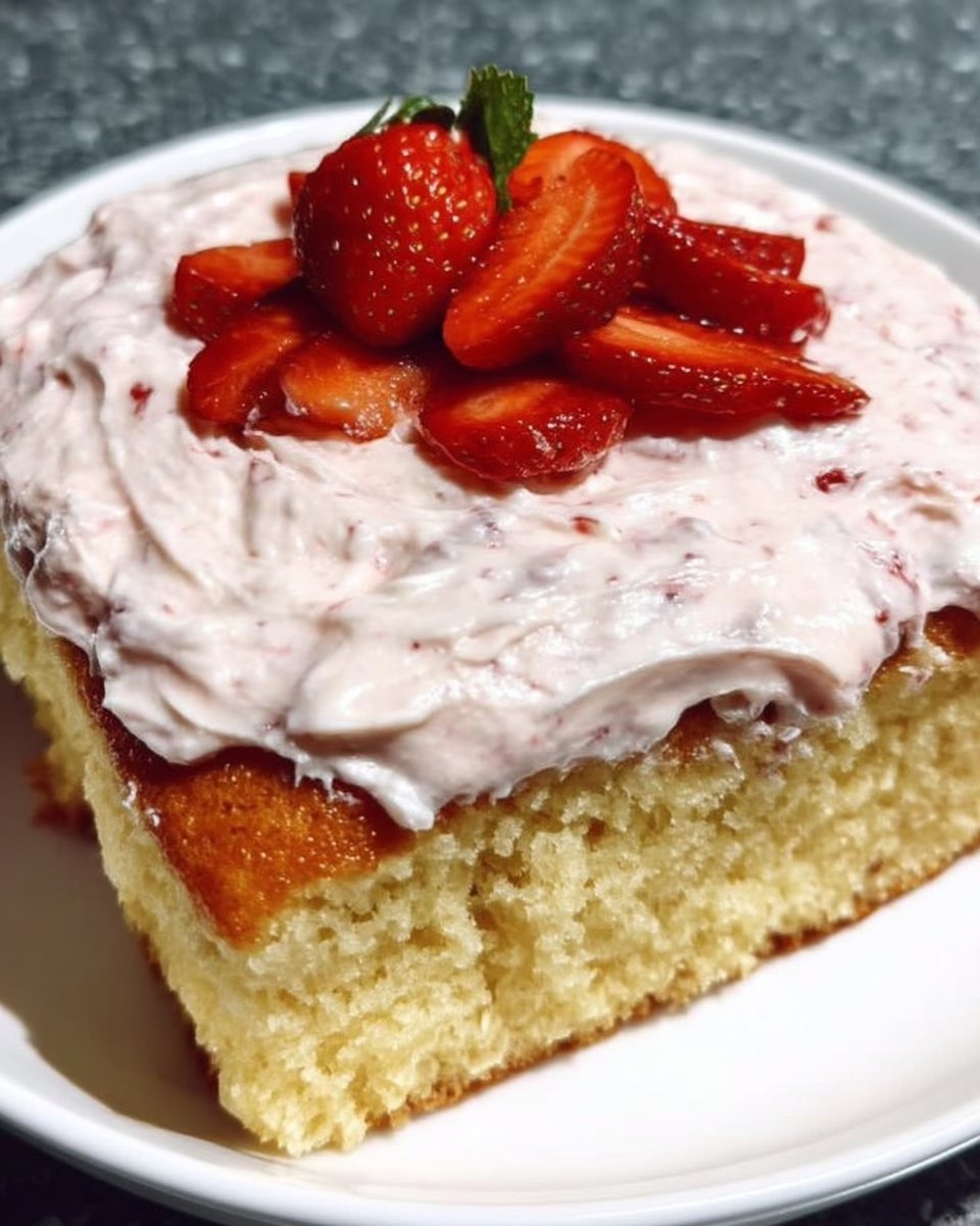 Whole vanilla cake frosted with white buttercream and topped with edible flowers