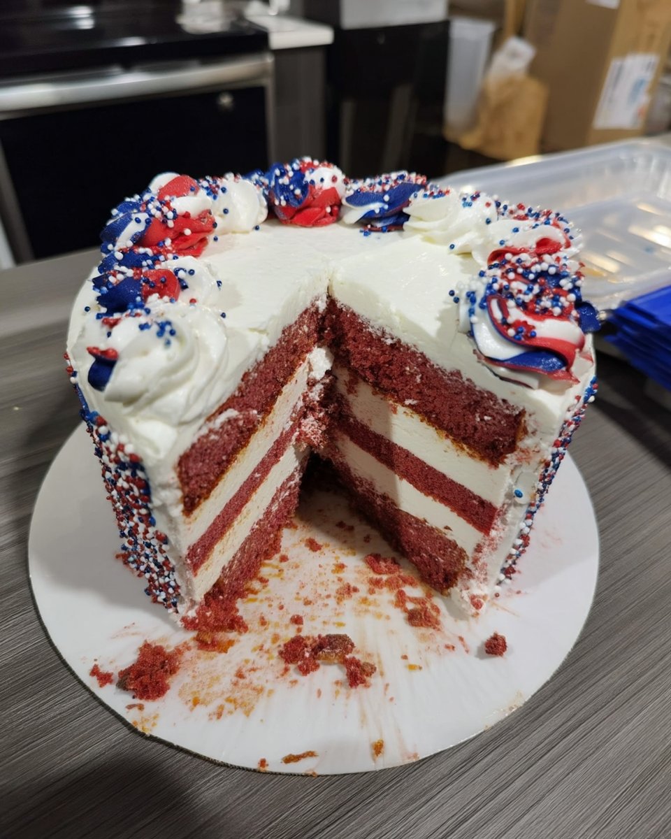 Flag Cake 12 Ingredients for flag cake including butter sugar eggs and buttermilk