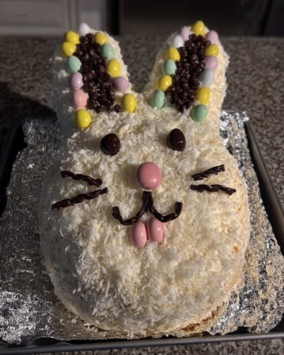 Using a toothbrush to flick cocoa speckles onto blue frosting
