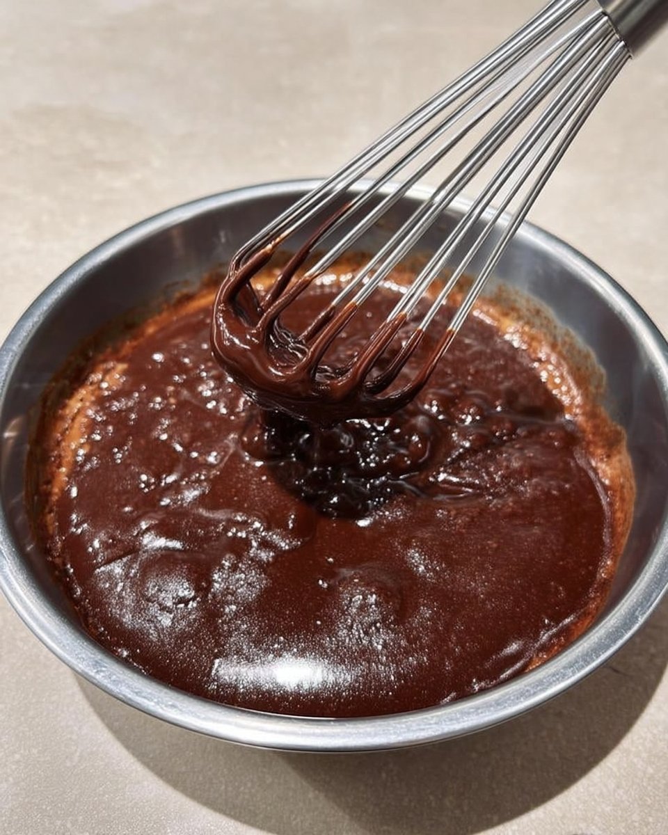 Valentines Cake 13 Folding whipped egg whites into chocolate cake batter