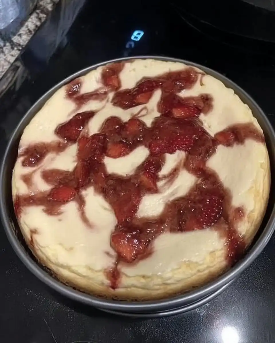 Strawberry Cheesecake 12 Ingredients for strawberry cheesecake including cream cheese and strawberries