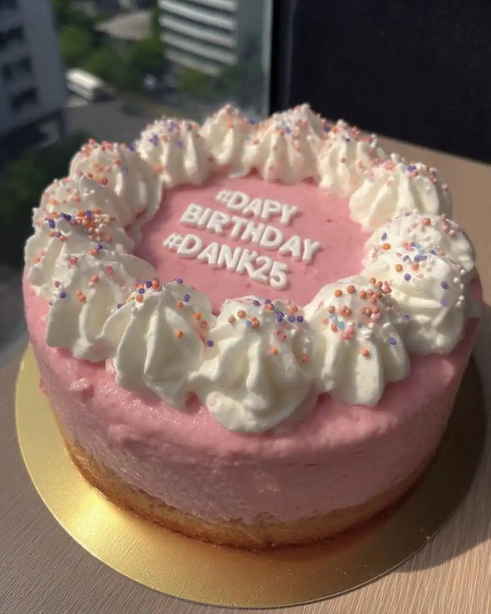 Whole frosted minimal cake with simple star piping