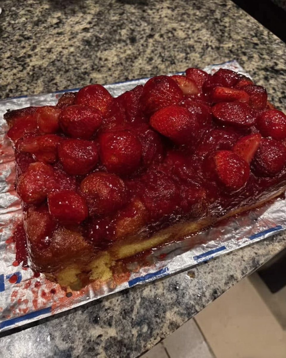 Whisking pink strawberry cake batter in a bowl