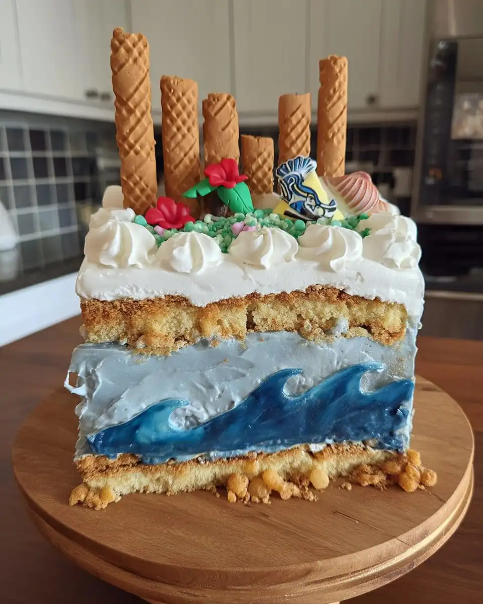 Ingredients for Moana cake including biscuits jam and blue food coloring