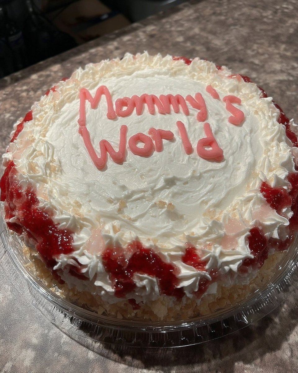 Simple mothers day white cake with chocolate and vanilla buttercream swirls