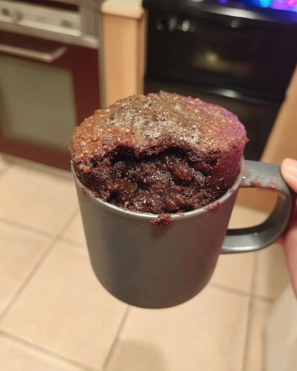 Ingredients for mug cake including cocoa and espresso powder