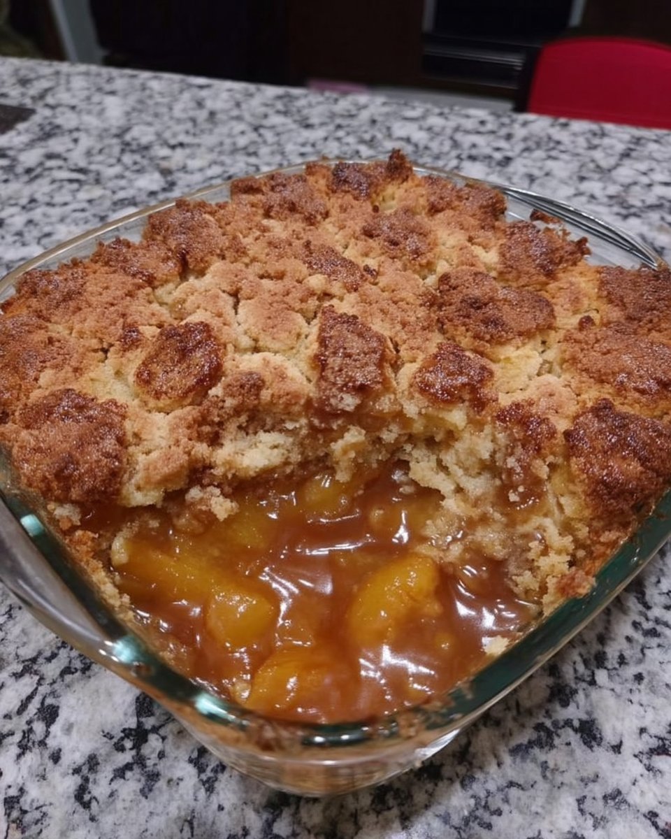 Peach cake slice served with a cup of coffee