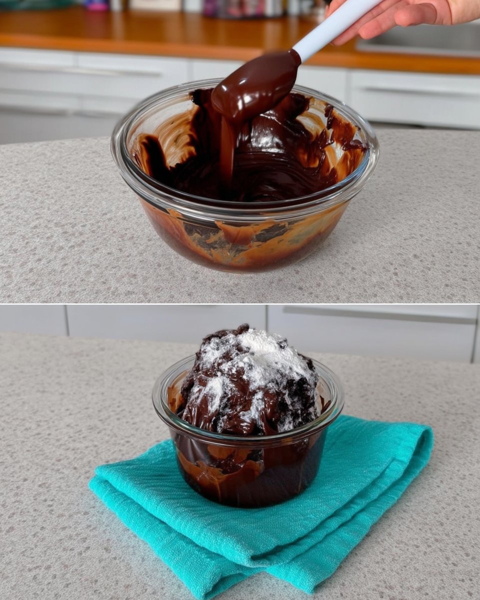 Ingredients for peppermint chocolate cake including cocoa powder flour and peppermint extract