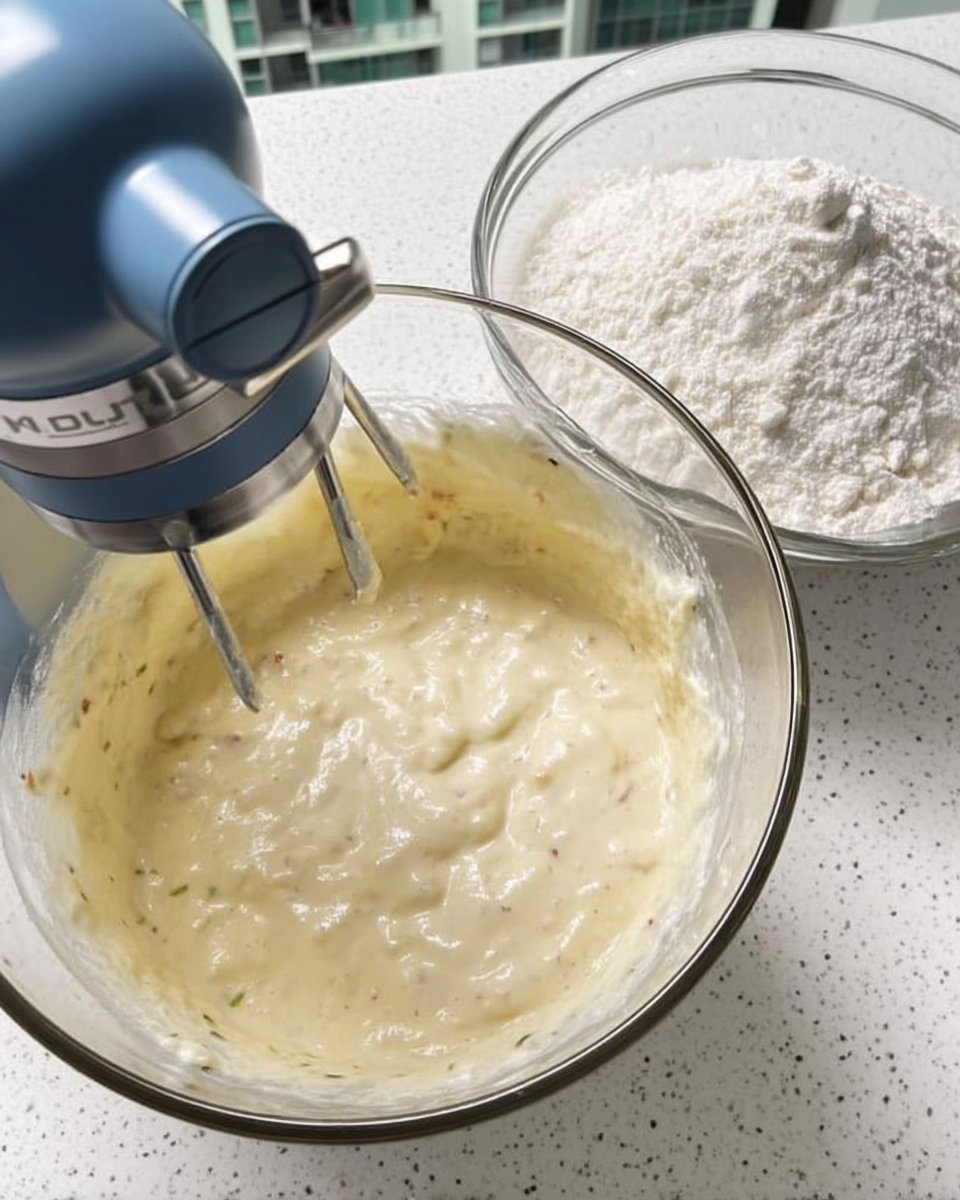 Poking holes in warm strawberry cake with a chopstick