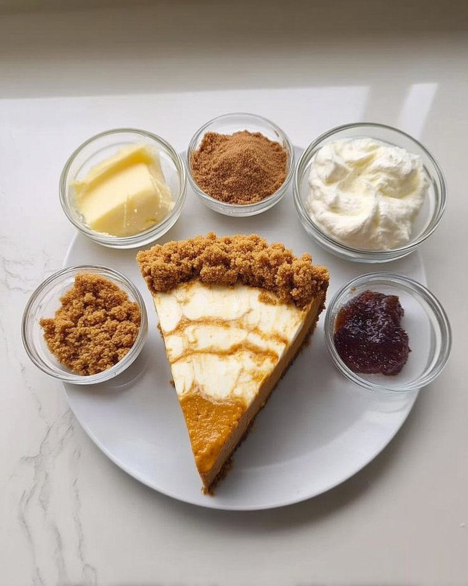 Pumpkin Cheesecake 12 Ingredients for pumpkin cheesecake including puree cream cheese and spices