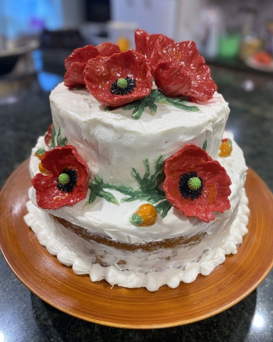 A round retirement cake covered in white fondant with simple elegant decorations