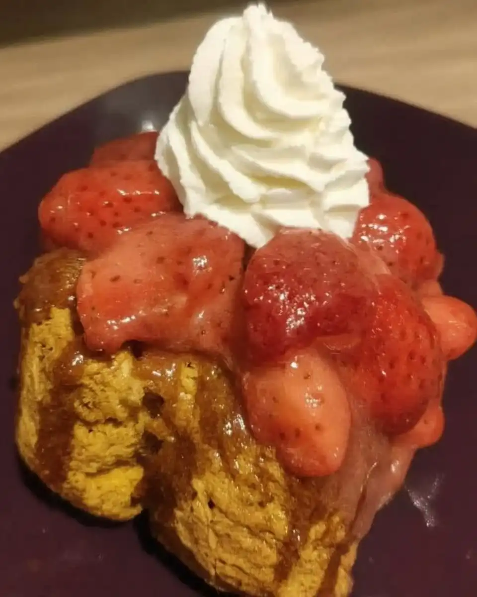 Strawberry shortcake in a baking pan