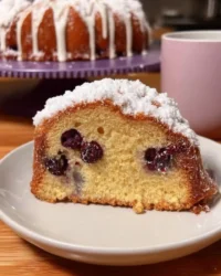 Golden blueberry coffee cake with streusel topping