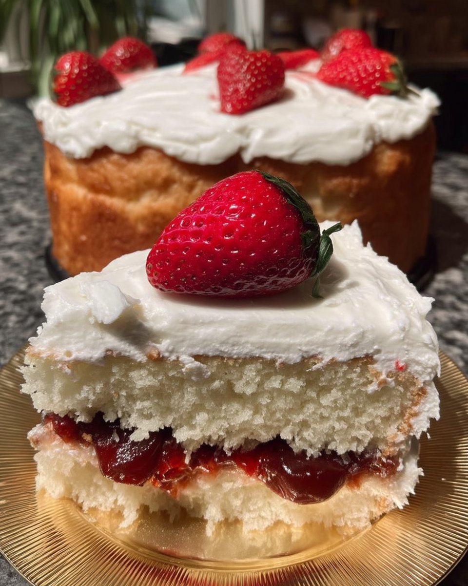 Slice of classic vanilla butter cake on a plate