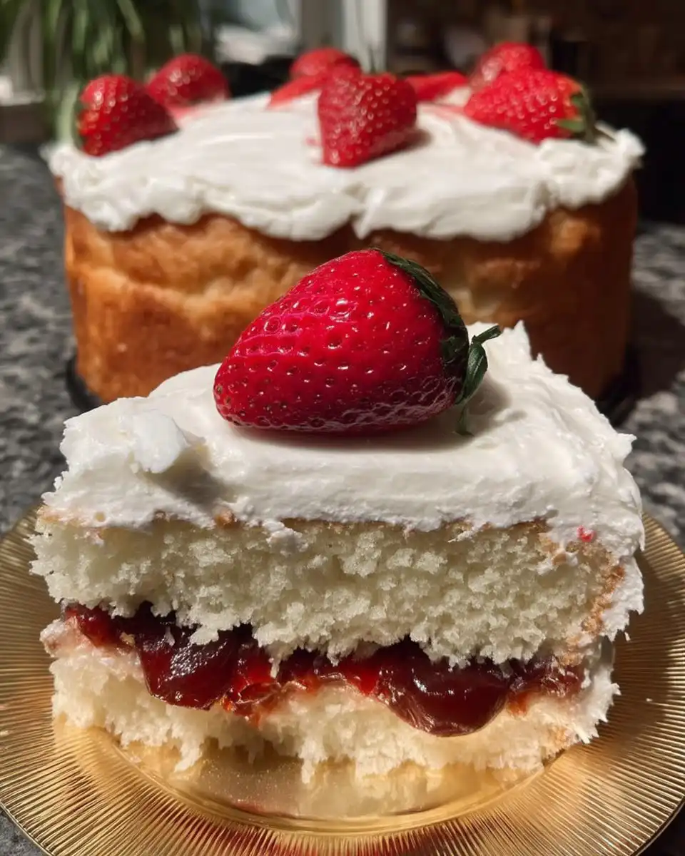 Slice of classic vanilla butter cake on a plate