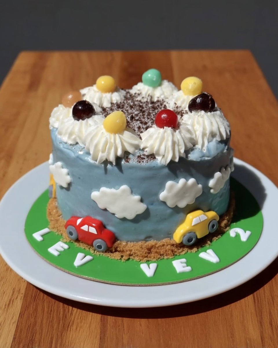 Slice of vanilla boy cake on a plate