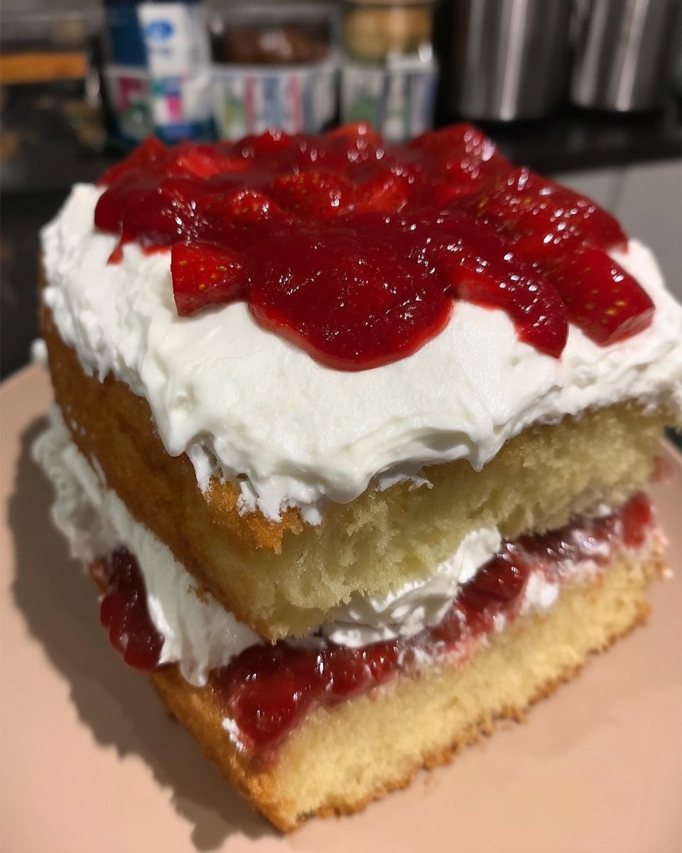 Cooked strawberry filling cooling in a bowl