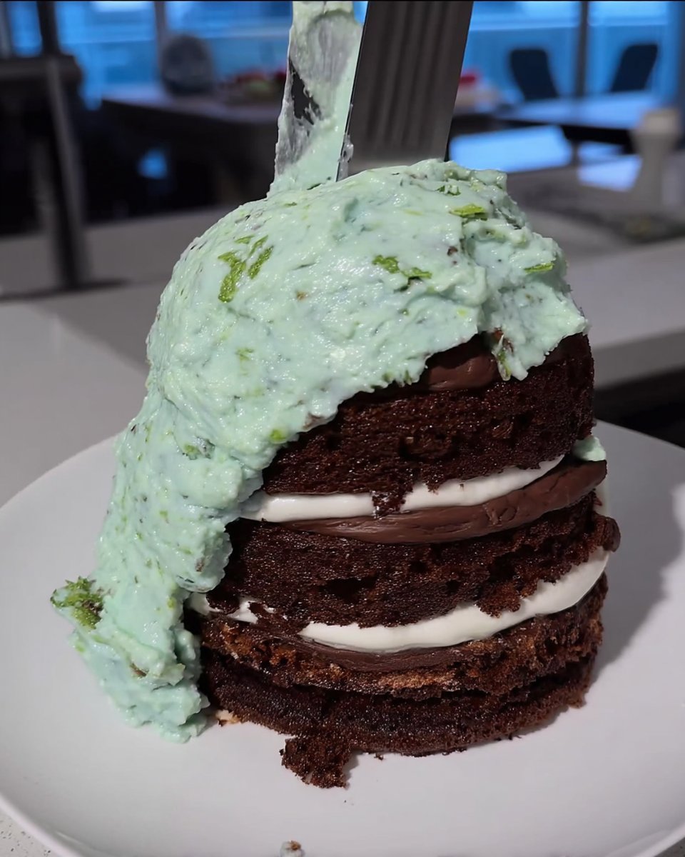 Ingredients for tsunami cake including candy melts and cake layers