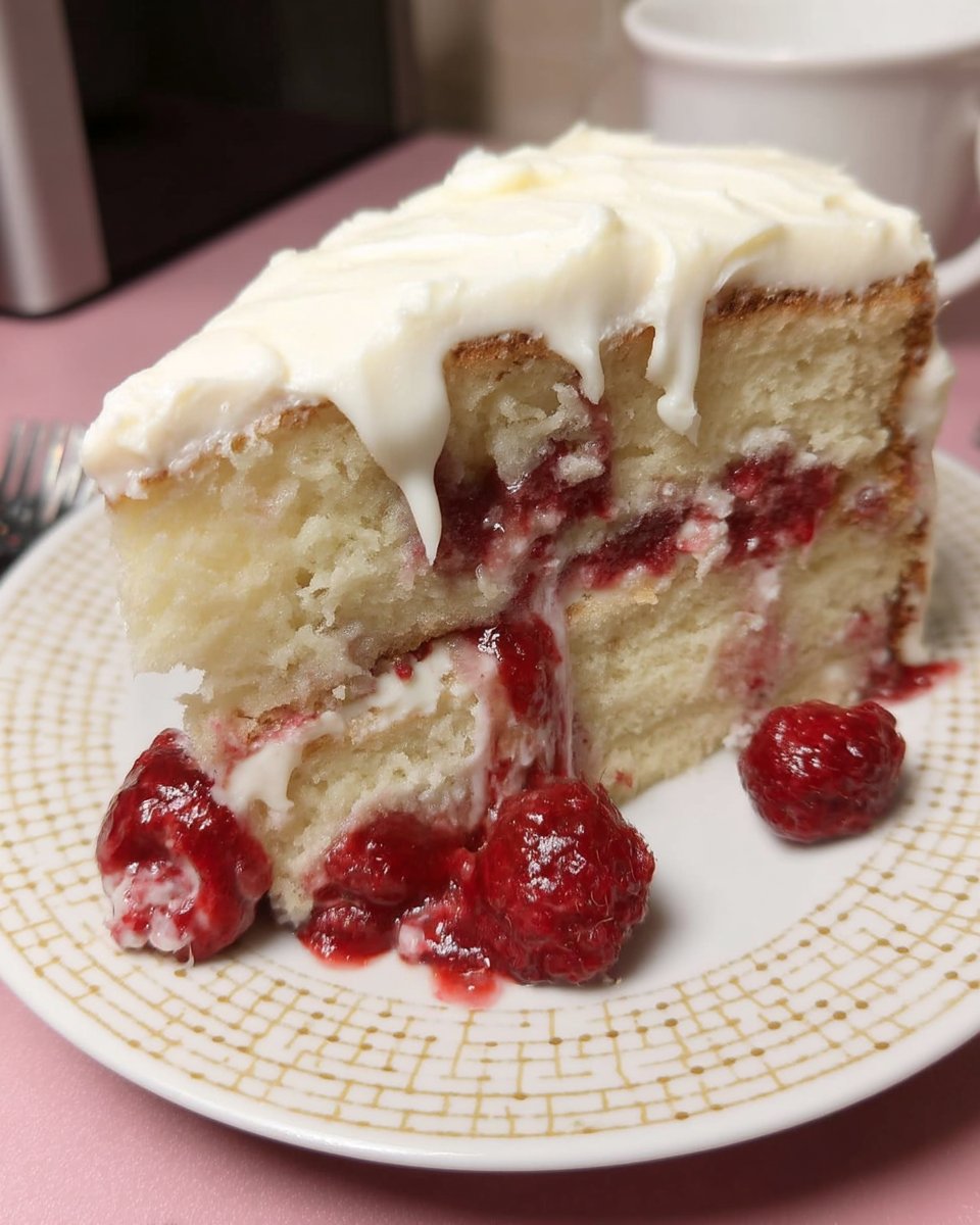 Basic ingredients for white chocolate raspberry cake on a table