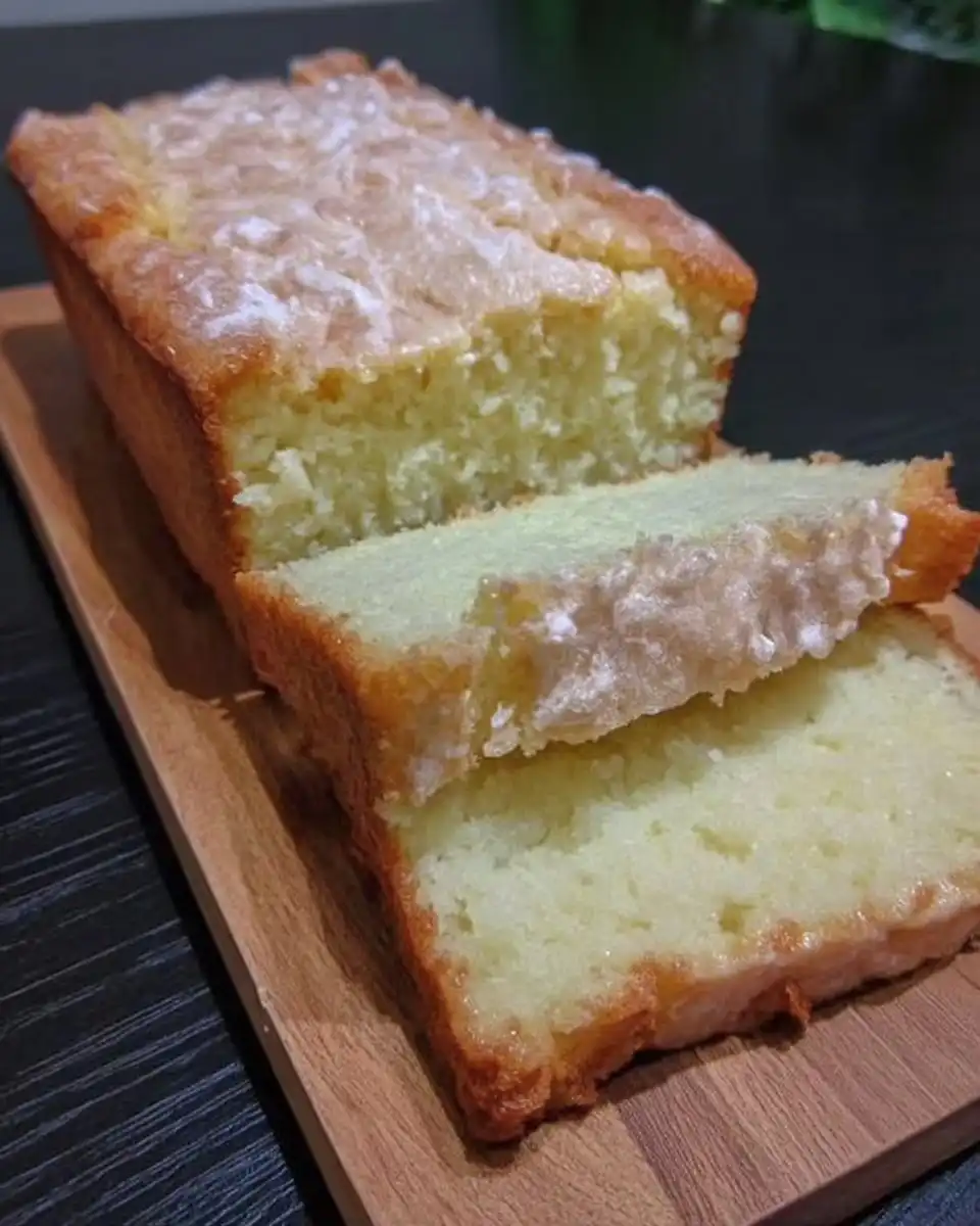 Whole lemon yogurt bundt cake dusted with powdered sugar