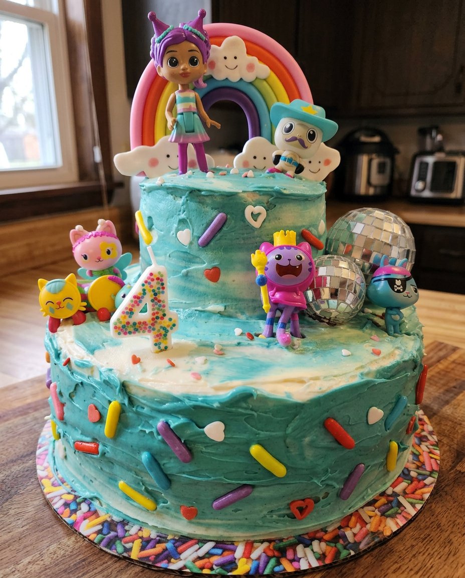 Two golden brown cake layers cooling on a wire rack