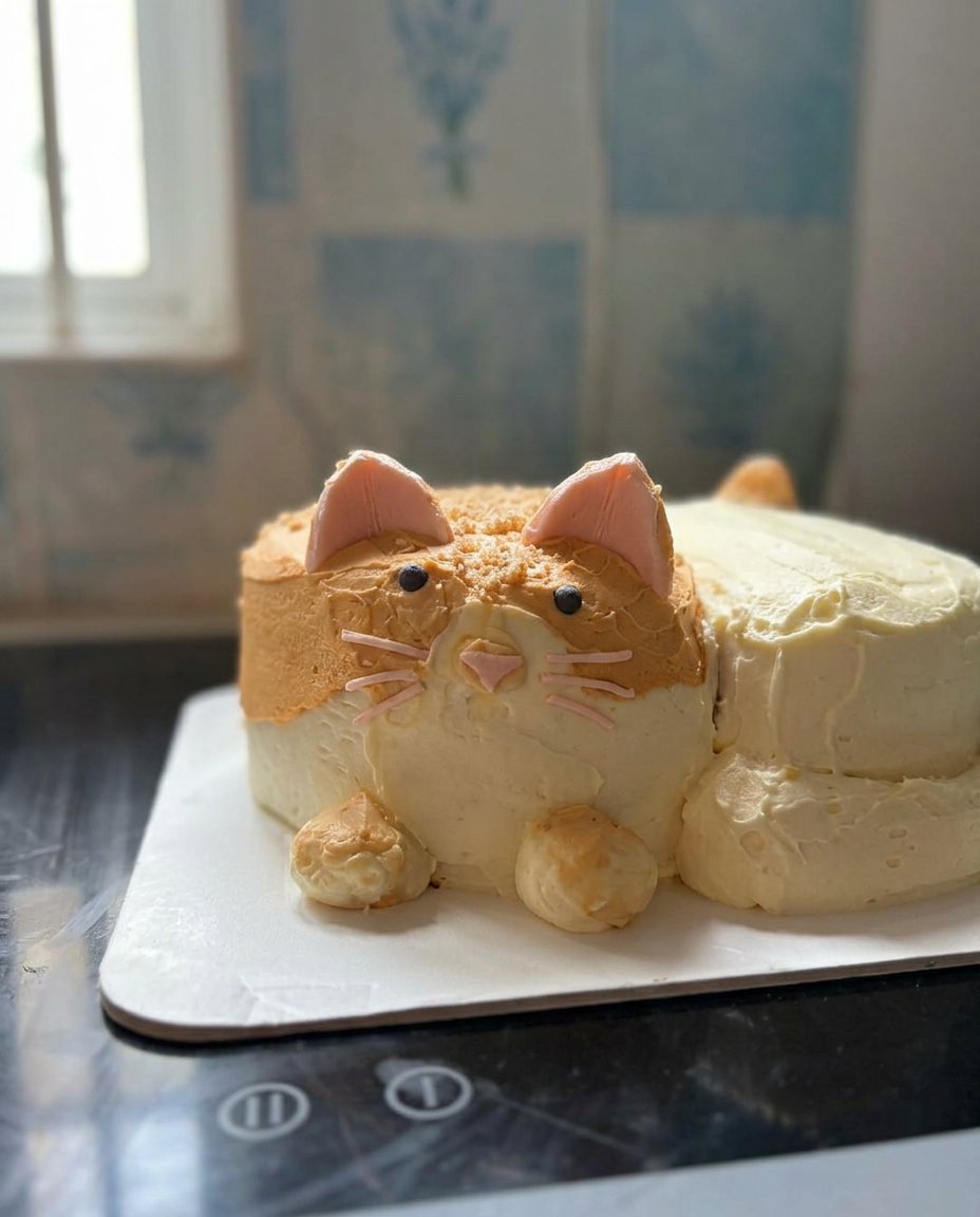 Pantry staples like flour, cocoa powder, eggs, and coffee on a wooden table