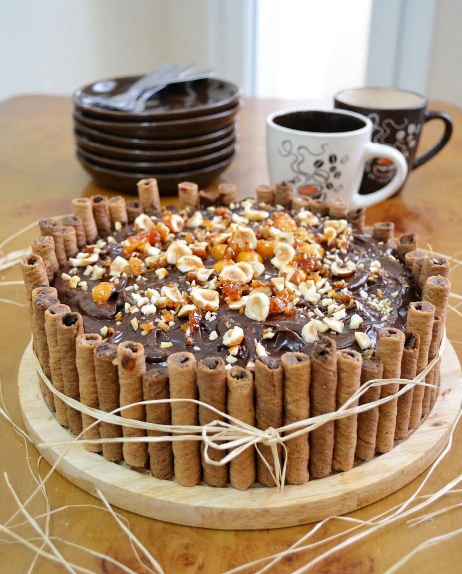 Chocolate Cake Birthday 13 Smooth chocolate cake batter being poured into a baking pan