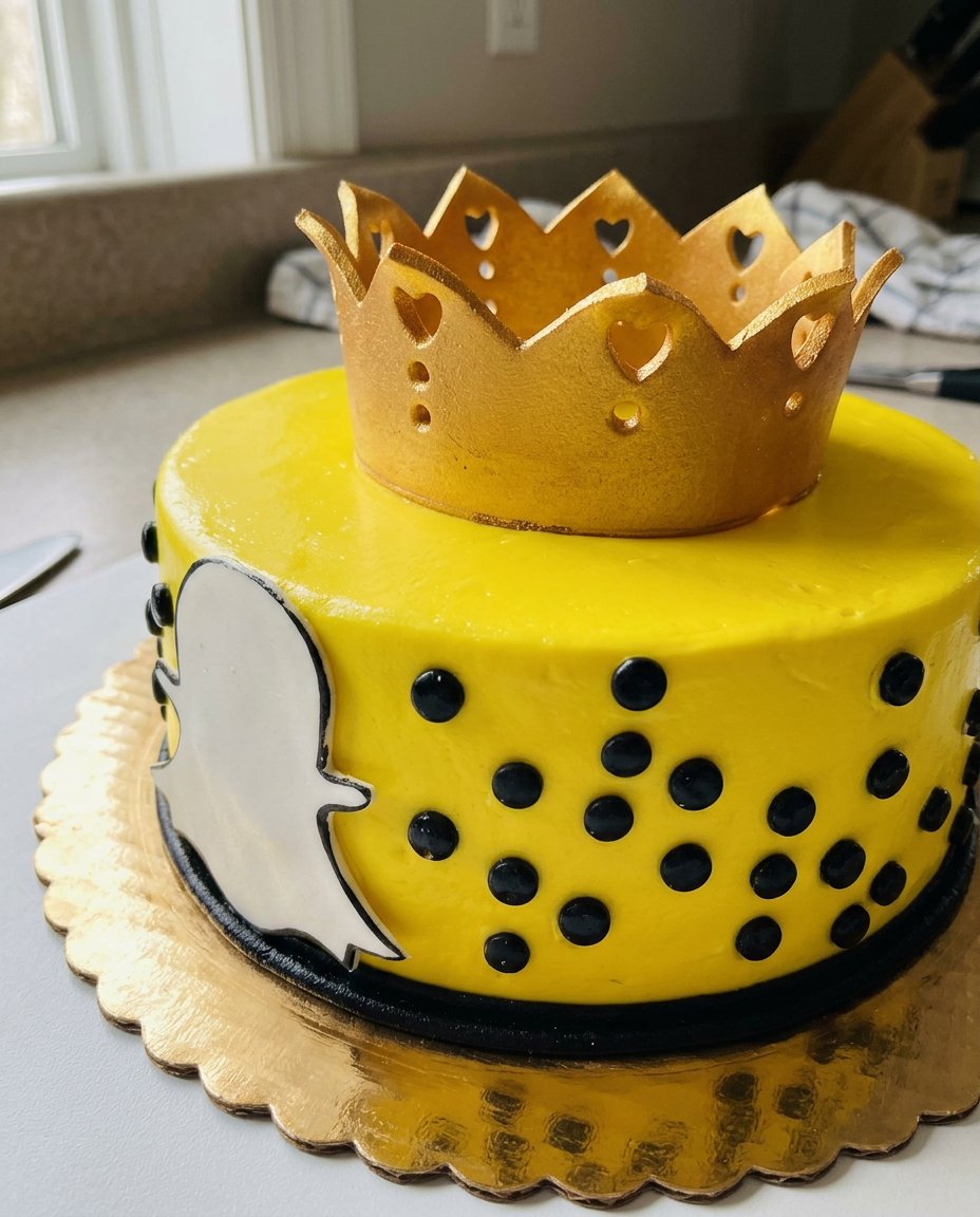 Someone using a bench scraper to smooth the sides of a cake