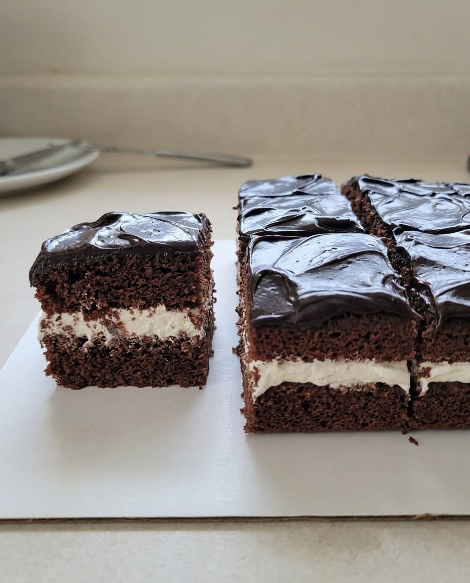 Ingredients for a square chocolate cake including cocoa, buttermilk, and espresso powder