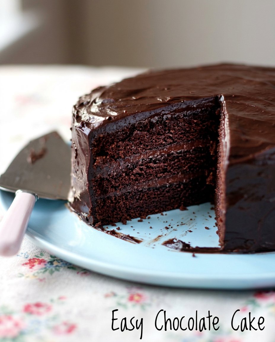 Close up of the smooth chocolate cake batter