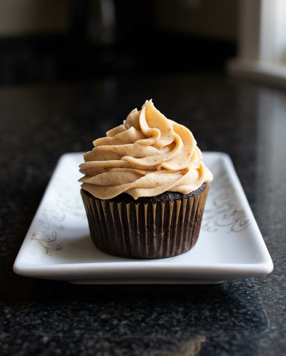 A single slice of chocolate cake on a white plate with a glass of milk