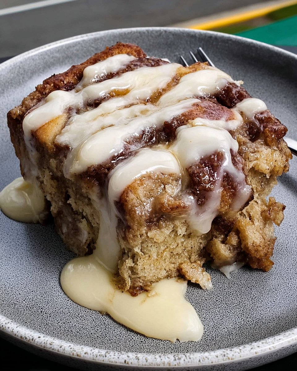 A close up shot of a cinnamoroll cake with a thick white glaze and cinnamon swirls