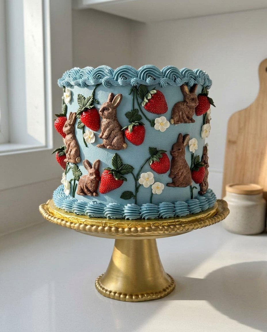 A simple double layer bday cake with white buttercream frosting and colorful sprinkles.