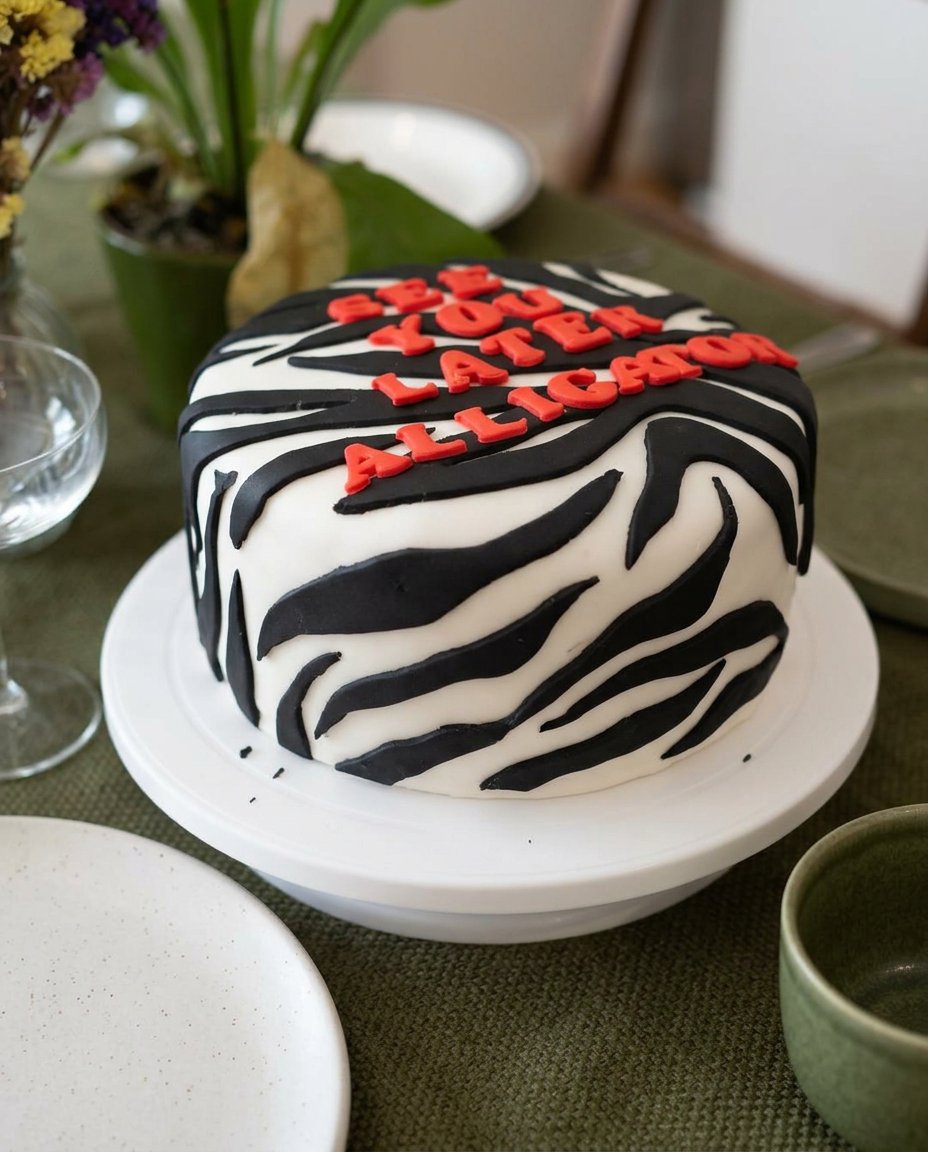 Spreading chocolate buttercream on a yellow aesthetic cake