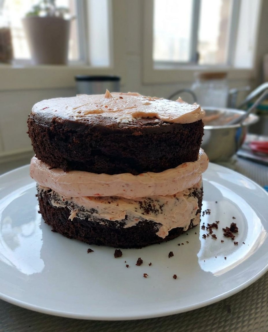 Strawberry Chocolate Cake 12 Ingredients for strawberry chocolate cake including cocoa powder and fresh berries