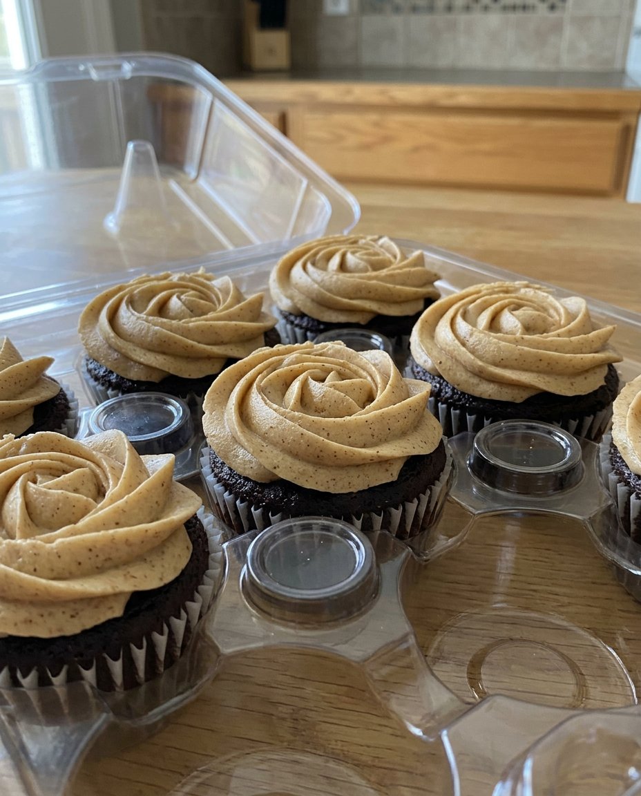 Spreading smooth Ermine frosting on a small chocolate cake layer