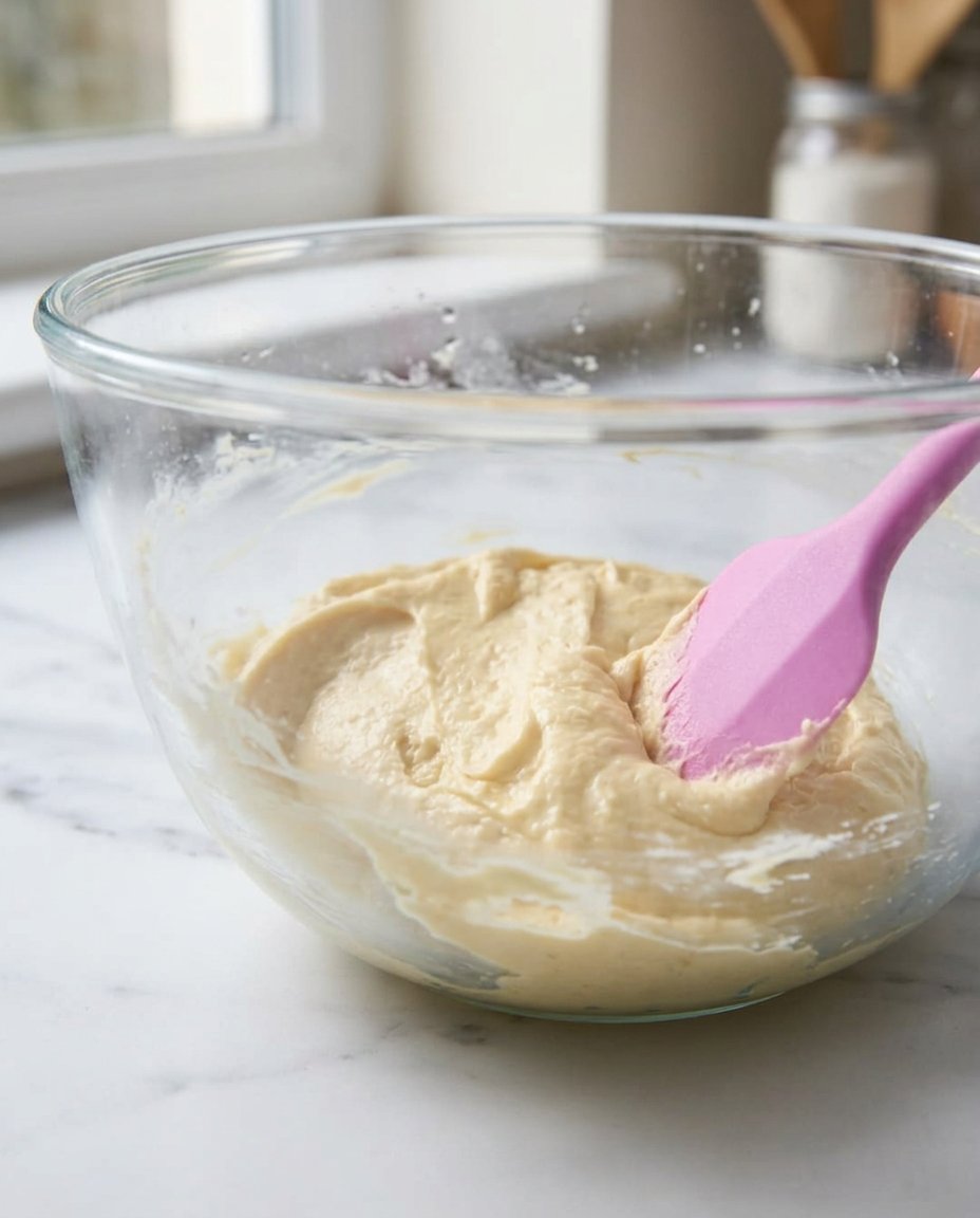 Checking the doneness of a golden apple cake with a wooden skewer