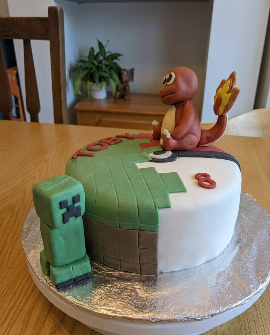 Simple pantry ingredients for making a boys birthday cake including flour sugar and butter