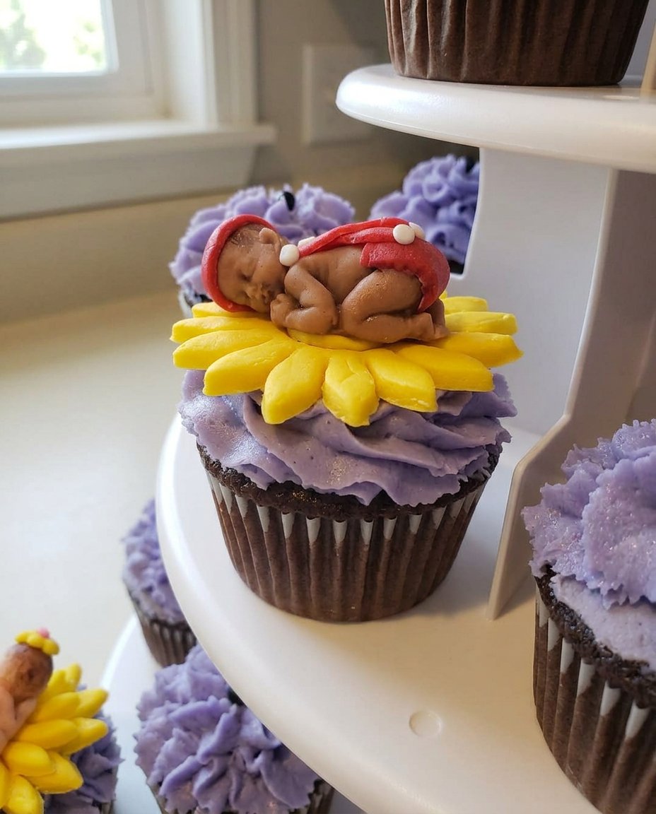 Melting wafers and sprinkles on a wooden table for cake topper making