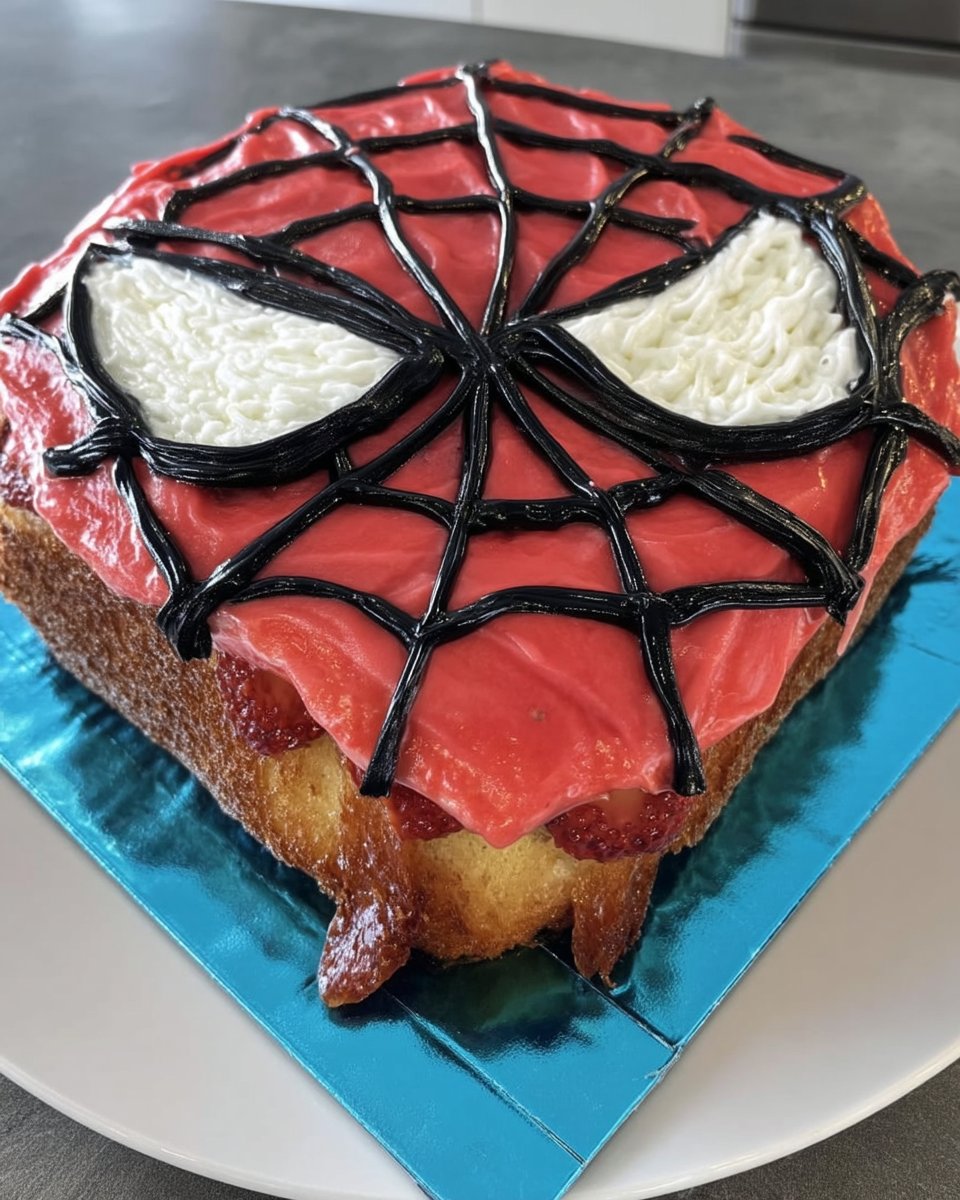 A tall chocolate cake next to bowls of red and blue fondant