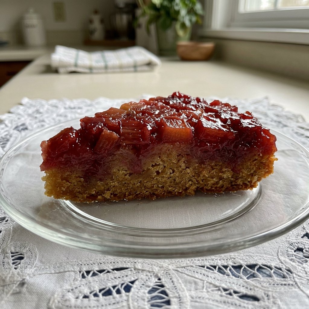 Fresh strawberries rhubarb and yogurt on a table