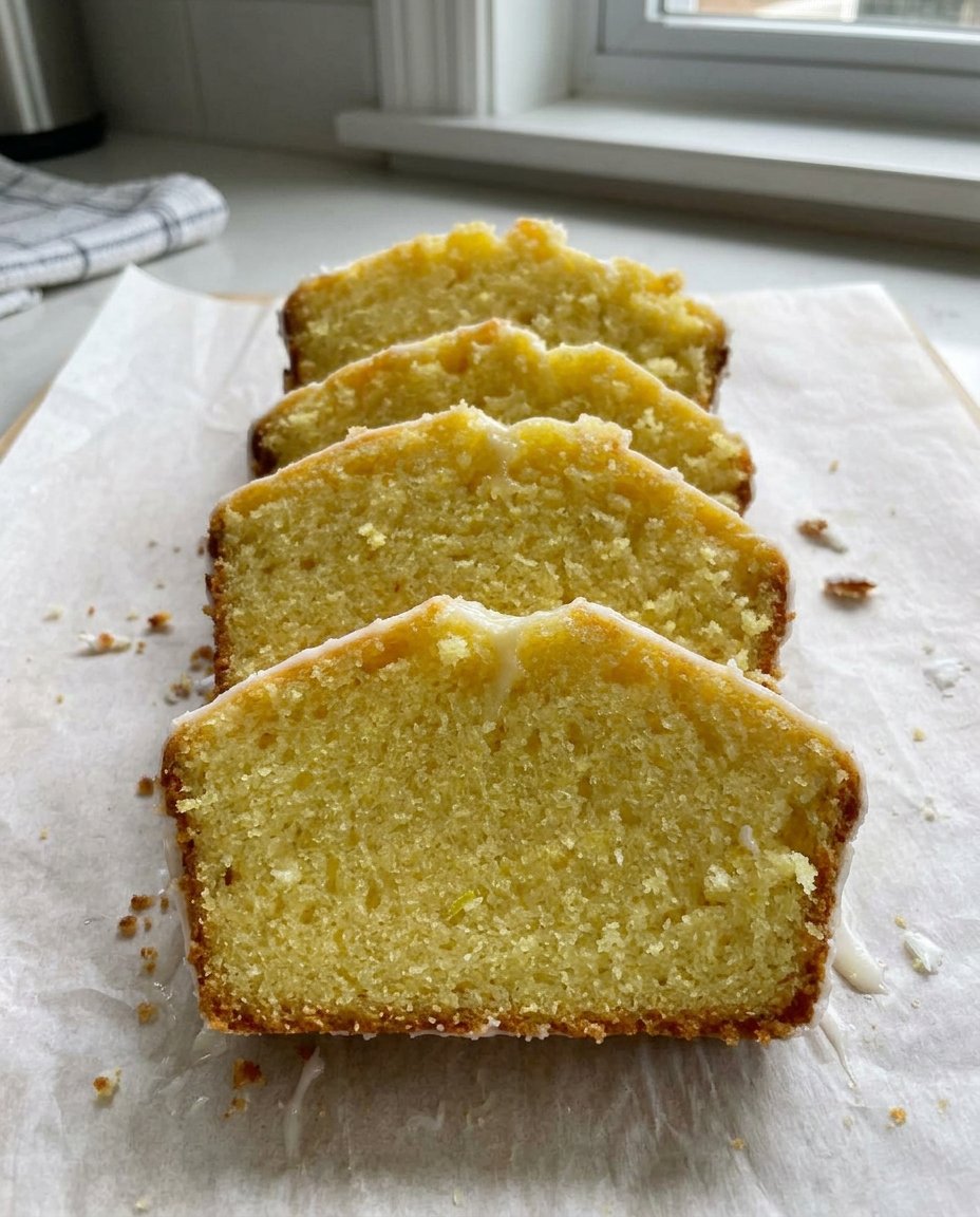 A golden brown lemon pound cake cooling on a wire rack