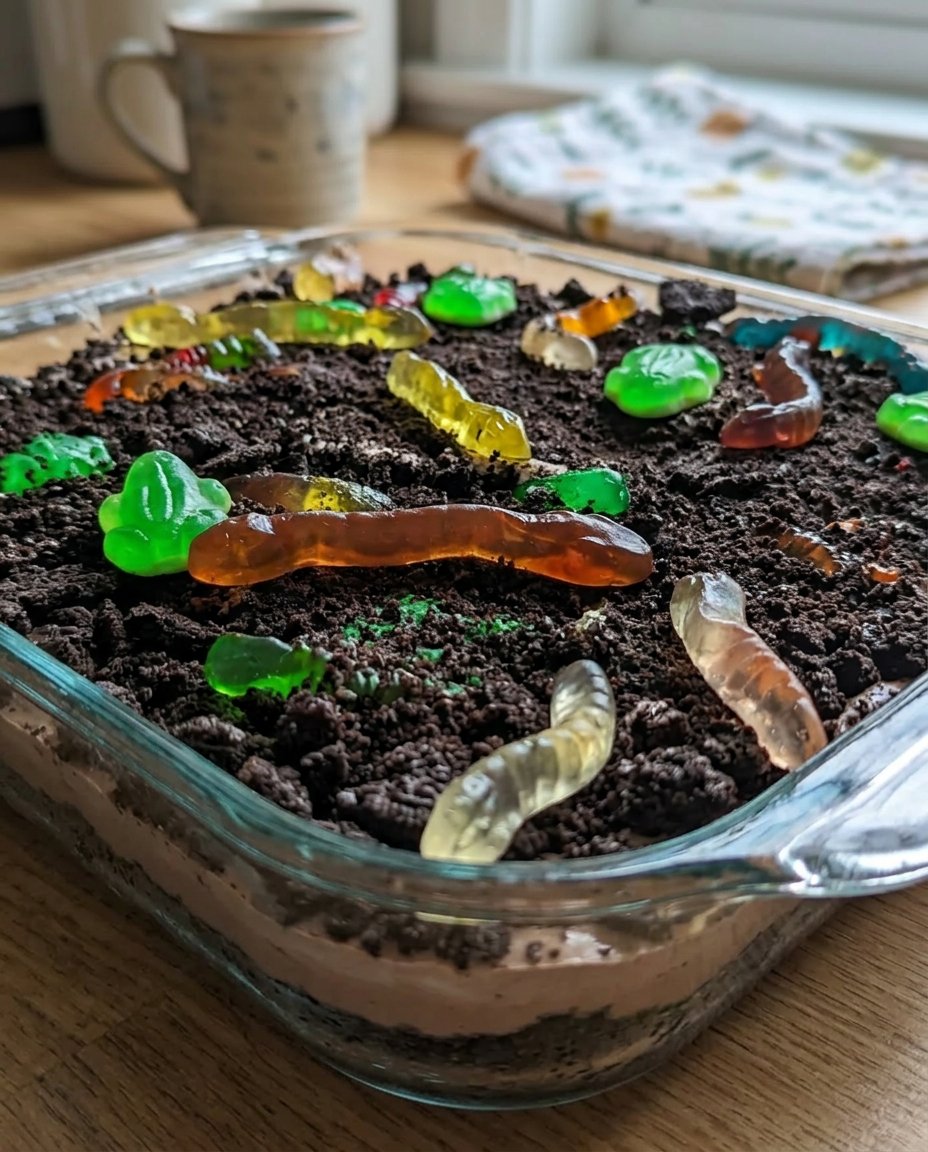 Easter Dirt Cake 13 Hand whisking white chocolate pudding for cake filling