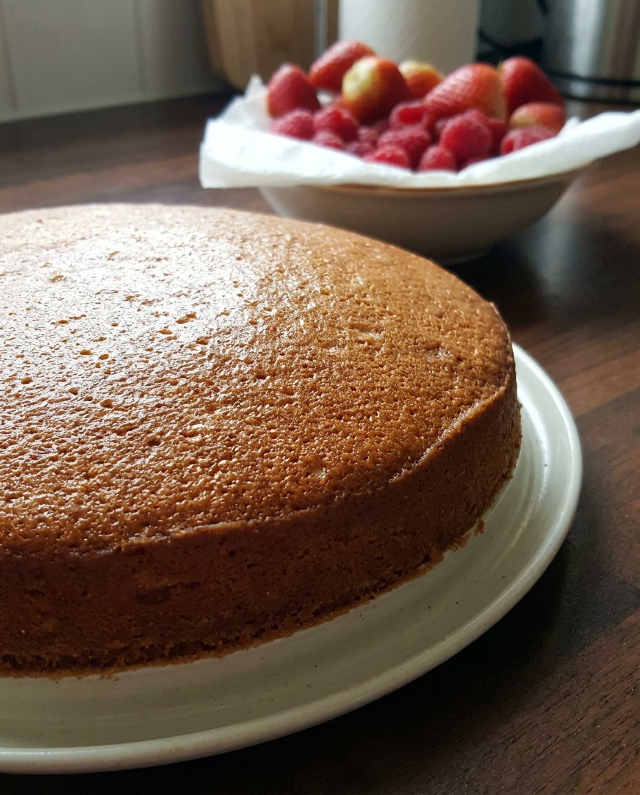 Basic ingredients like eggs flour and sugar arranged for baking a sponge cake.