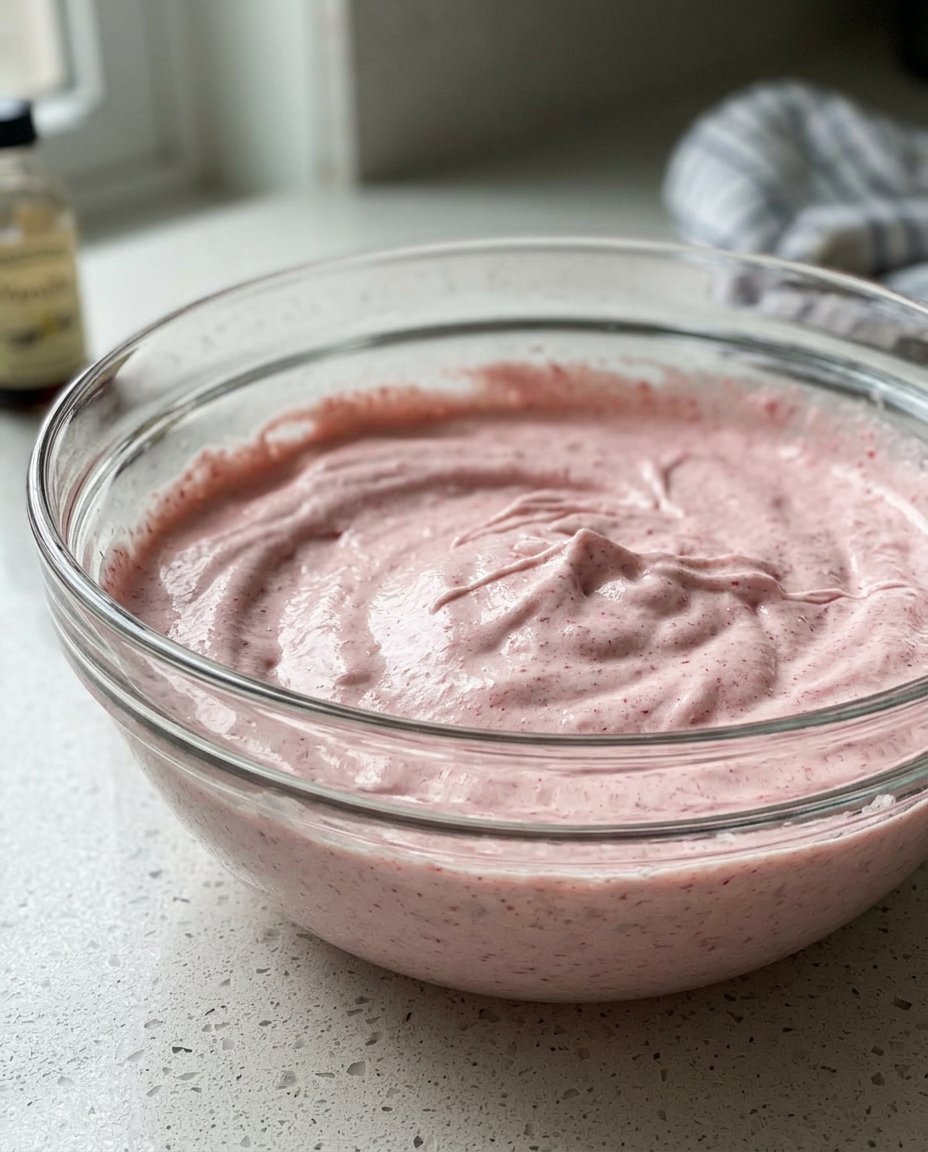 Strawberry Tres Leches Cake 3 13 A hand using a skewer to poke holes in a golden brown sponge cake for a milk soak.