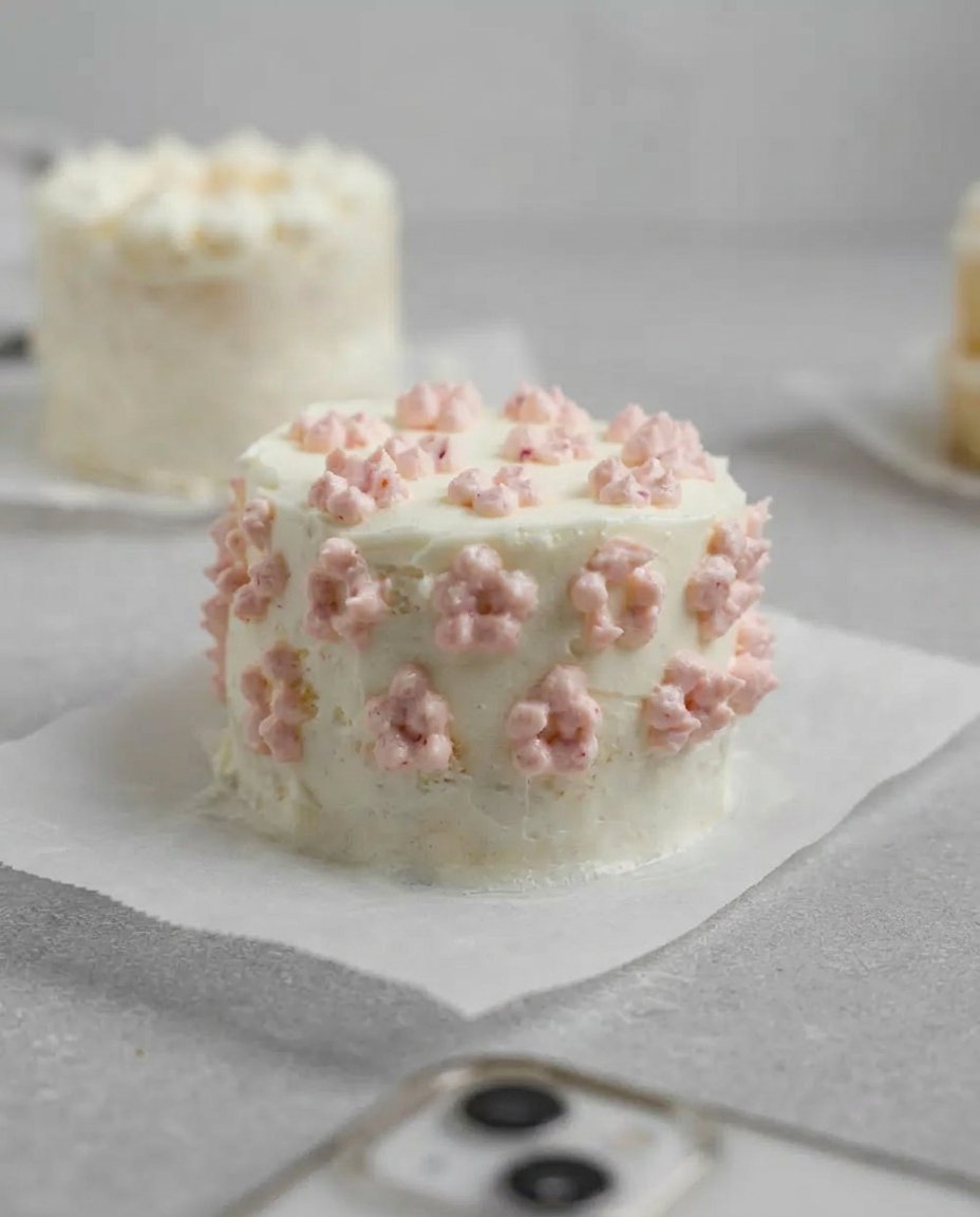 Finished lunch box cakes with sprinkles