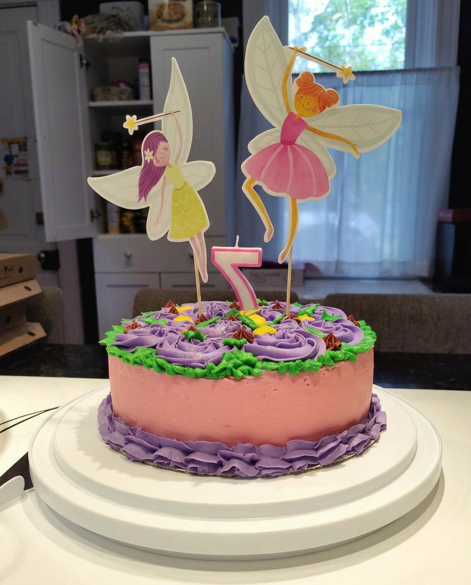 A slice of pink strawberry cake being served on a plate.